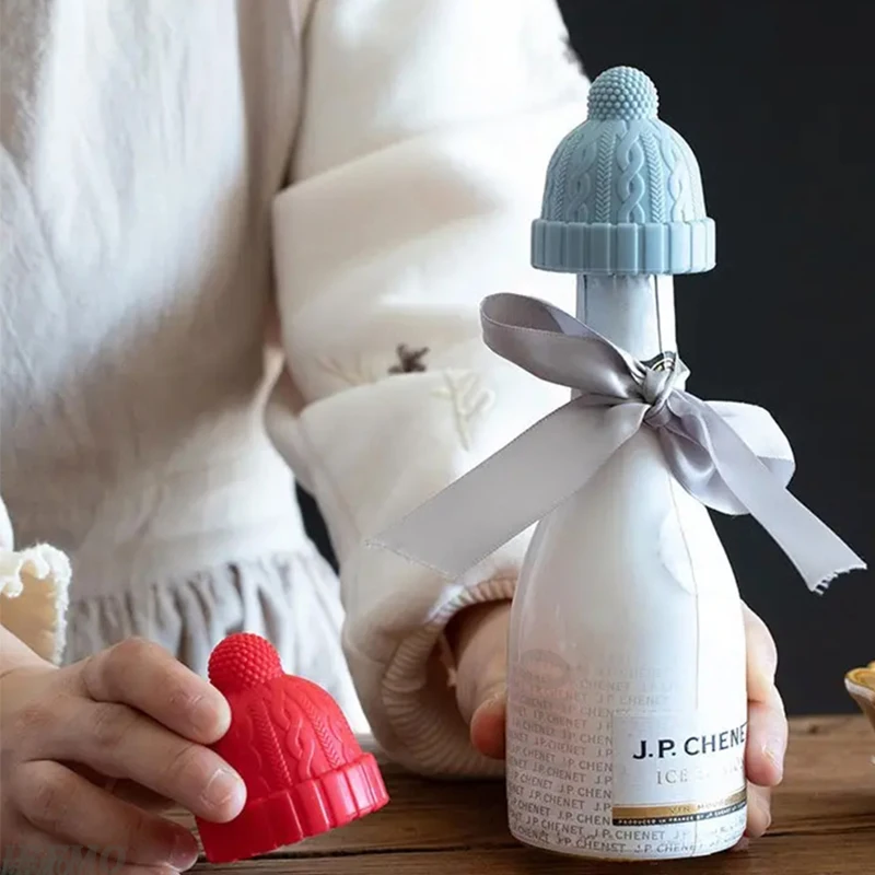 

Wine Stopper Christmas Hat Silicone Wine Bottle Sealing Cap Stopper Red Wine Cork Champagne Festive Decor Kitchen Accessories