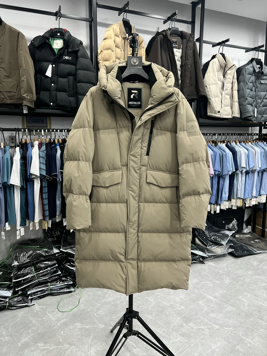 

Мужская зимняя удлиненная пуховая куртка с капюшоном, теплая, с высоким коэффициентом наполнения, для активного отдыха, повседневная, ветрозащитная, водоотталкивающая