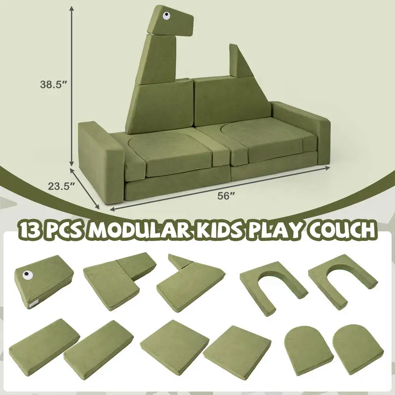 13 Pieces Modular Kids Play Couch for Inspiring Creativity
