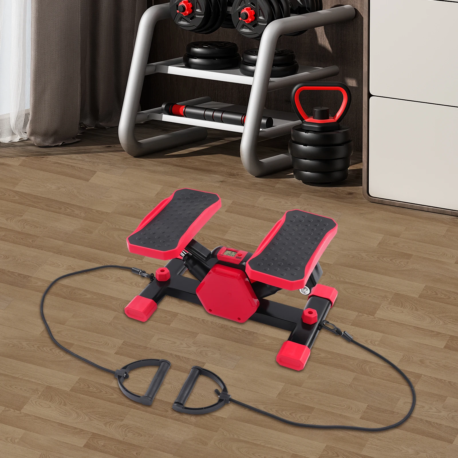 Multi-Functional Portable Pedal Exerciser for Legs & Arms, LCD Display with Time/Frequency/Calories, 150 kg Capacity, Silent Columns, Home Office Rehab Workout Equipment