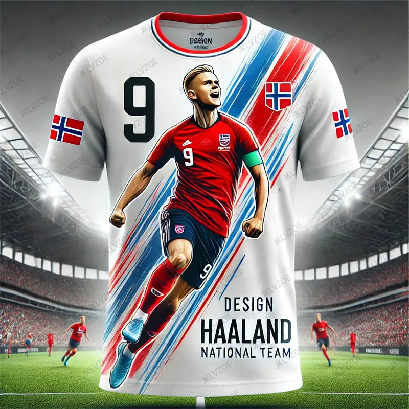 

2024 New Arriavl CHATGPT Designed O-neck Sports Short Sleeve Haaland 9 Soccer Jersey Training Uniform Mens Oversized T shirt