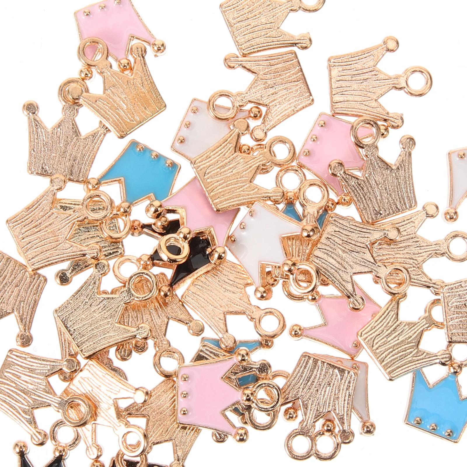 

40pcs Pendant Charms Jewelry Making Accessories Zinc Alloy Keychain Enamel Pendants for Crowns