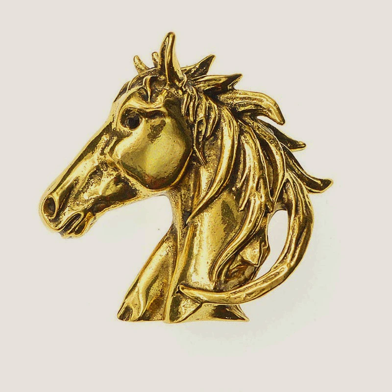 Vintage Fashion Horse Head Brooch Men's and Women's Corsage Versatile Animal Pins