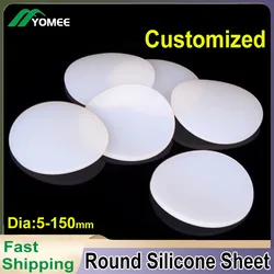 1/2/5Pcs Dia 10-100mm White Solid Round VMQ Silicone Rubber Sheet Seal Gaskets Pad Thick 1 2 3 5mm