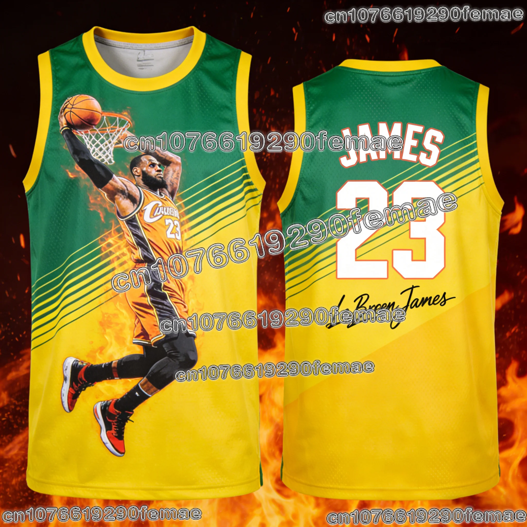 No.23 James Special Camiseta de baloncesto conmemorativa Fan Ropa deportiva Transpirable Secado rápido Sin mangas Top Regalo para fanáticos