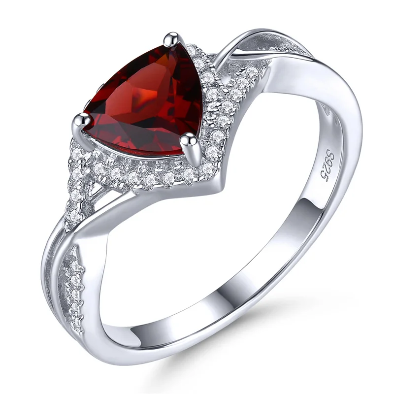 

Real 1.2 Carats 925 Real Sterling Silver Ring Natural Garnet Ring Real Gemstone Ring Ladies Ring Gemstone US Size 9