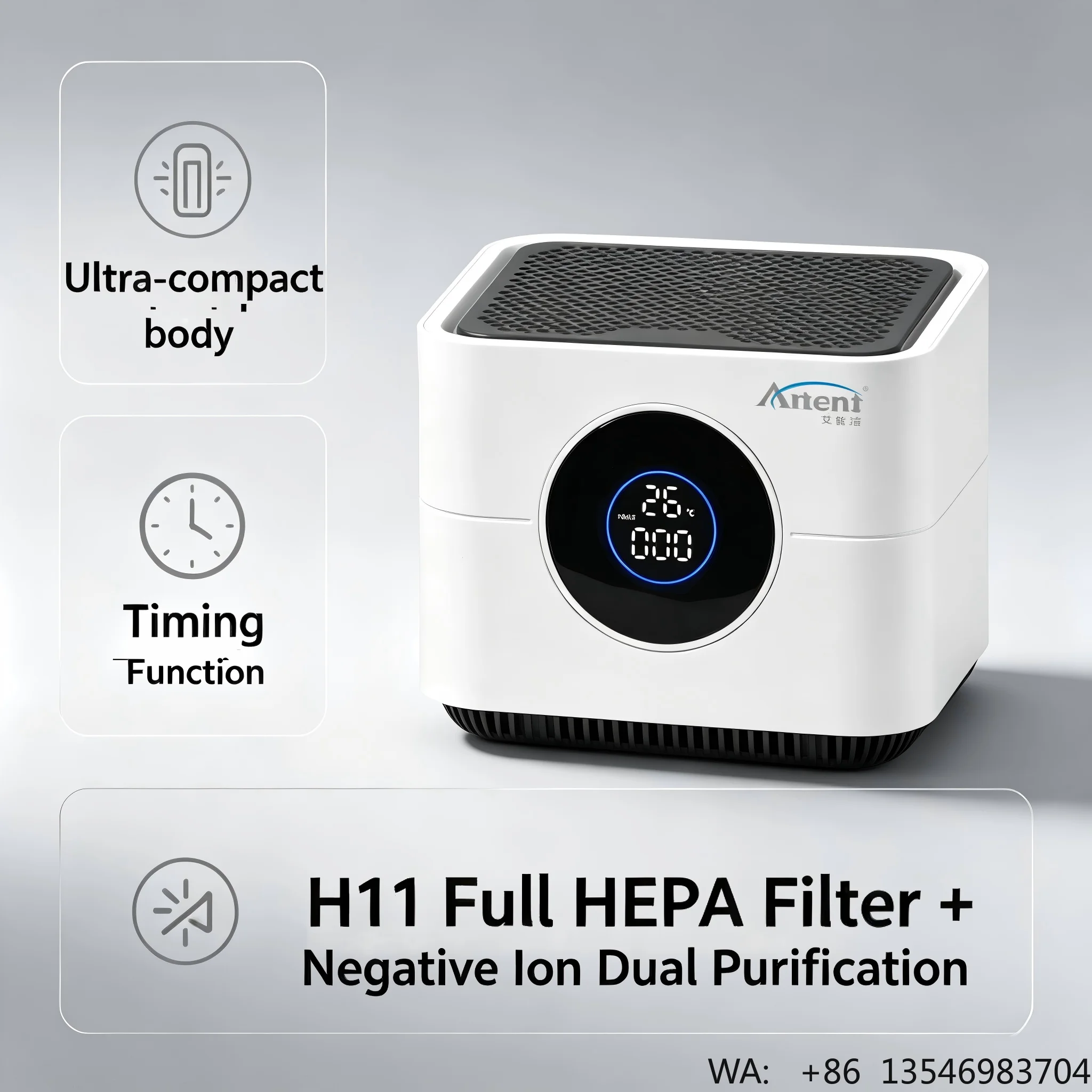 Factory Price Home Air Purifier Small Air Purifier With PM2.5 Display Timer for 5-8㎡ Room