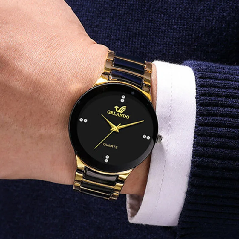 New Fashion Business Watches Men Black Gold Quartz Wristwatches Men Luxury Dress Men\'s Watches Male Clock Best Gift Reloj Hombre