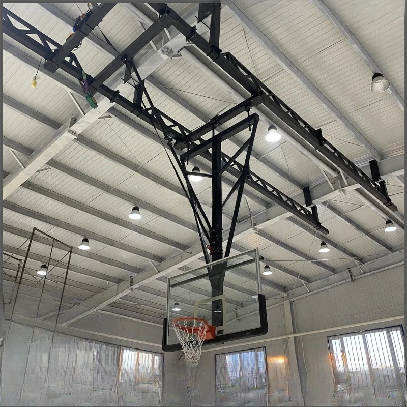 Indoor roof ceiling hanging basketball hoop electric remote control basketball frame