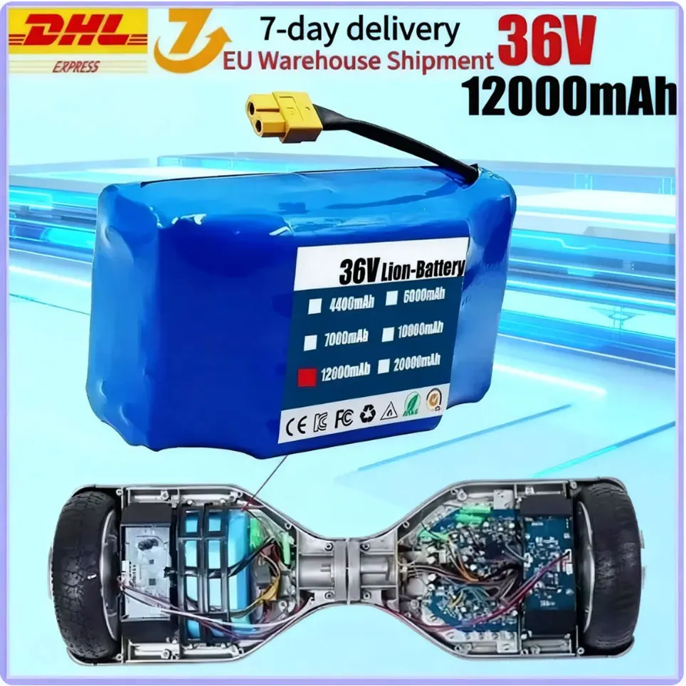 📸 Batterie au lithium rechargeable SU Original 36V 4,4Ah 10S2P 4400mAh 18650 pour trottinette électrique auto-équilibrante et hoverboard ⛷️ s