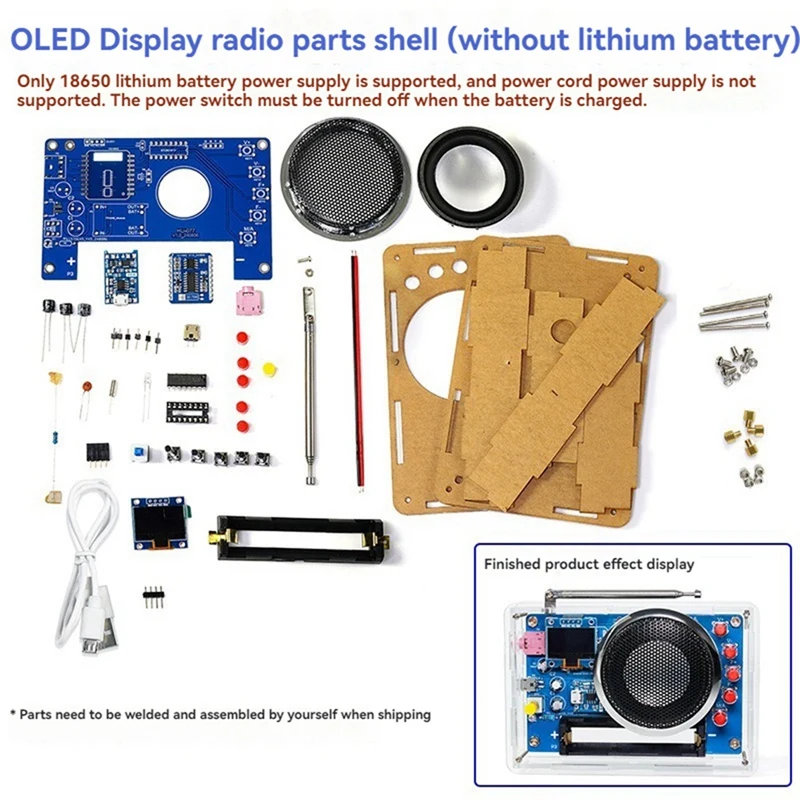 FM-radio DIY elektronische kit met OLED-display Elektronische laspraktijk Montageproductiekit DIY-montagekit