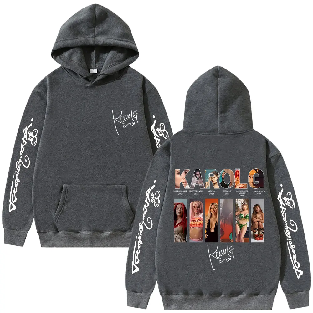 Karol G Music Album Cover Graphic Hoodie Tropicoqueta 2025 Hoodies Men Women Fashion Casual Vintage Oversized Sweatshirt Tops