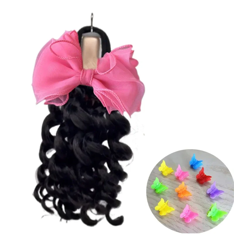 NEW 2pcs/hair 6inch Kidsdeep Wave with Many Different Styles Bow Tie with 10 Roots Elastic Band  for Black Girls