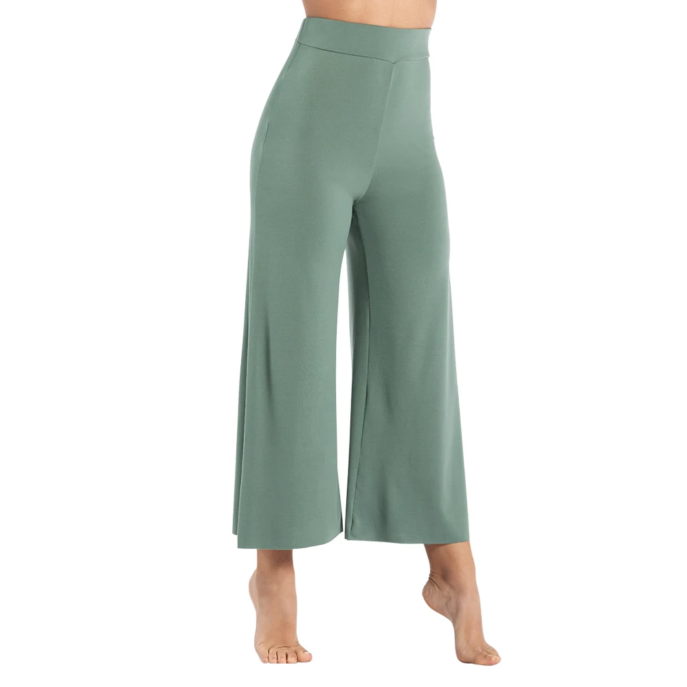 MiDee pantalones recortados de pierna ancha para niñas y mujeres, pantalones de baile de Ballet moderno, traje de baile de gimnasia lírica