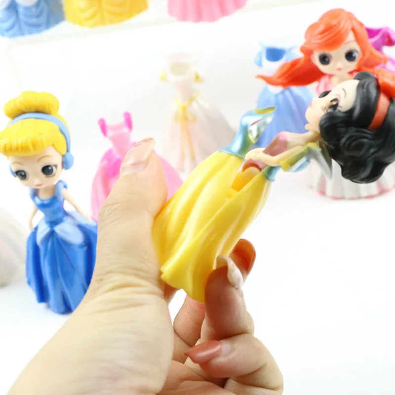 Disney Princess Toys Frozen Elsa Cinderella Ariel Alice Magic Clip Dress Clothes Change Figures Dolls