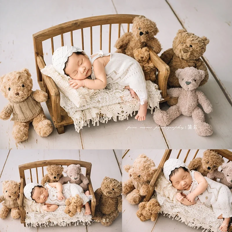 newborn-photography-props-wooden-posing-crib-bed-vintage-pillow-wrap-clothing-backdrop-8pcs-bears-set-for-studio-photo-shoot