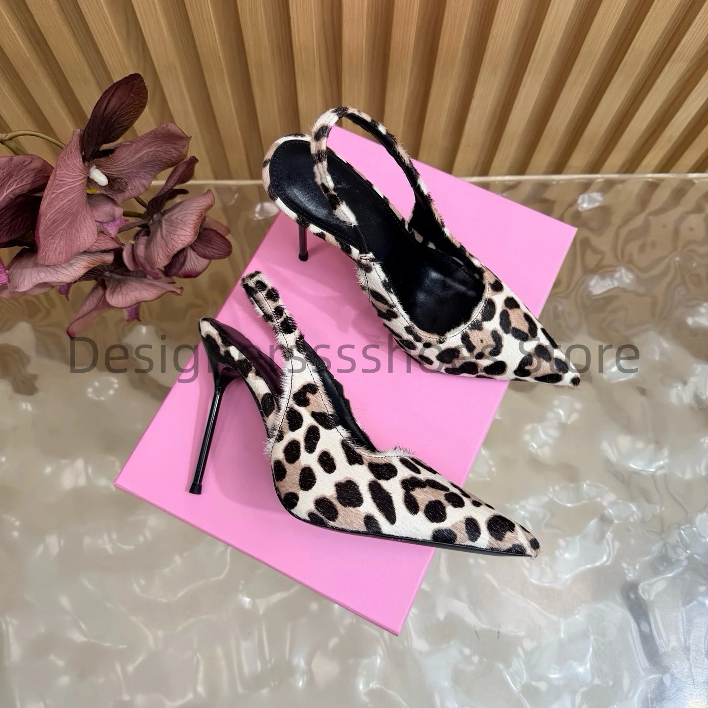 Futuristic Metallic Horse Hair Mule High Heels Transparent Strap Goat Leather Insole Cow Outsole 10.5cm Heel