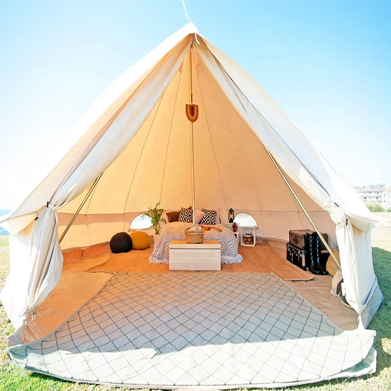 

ENJOIN 5M Family House Cotton Canvas Teepee Nios Yurt Mongolian Tent Camping Outdoor Glamping Bell Tent for Sale