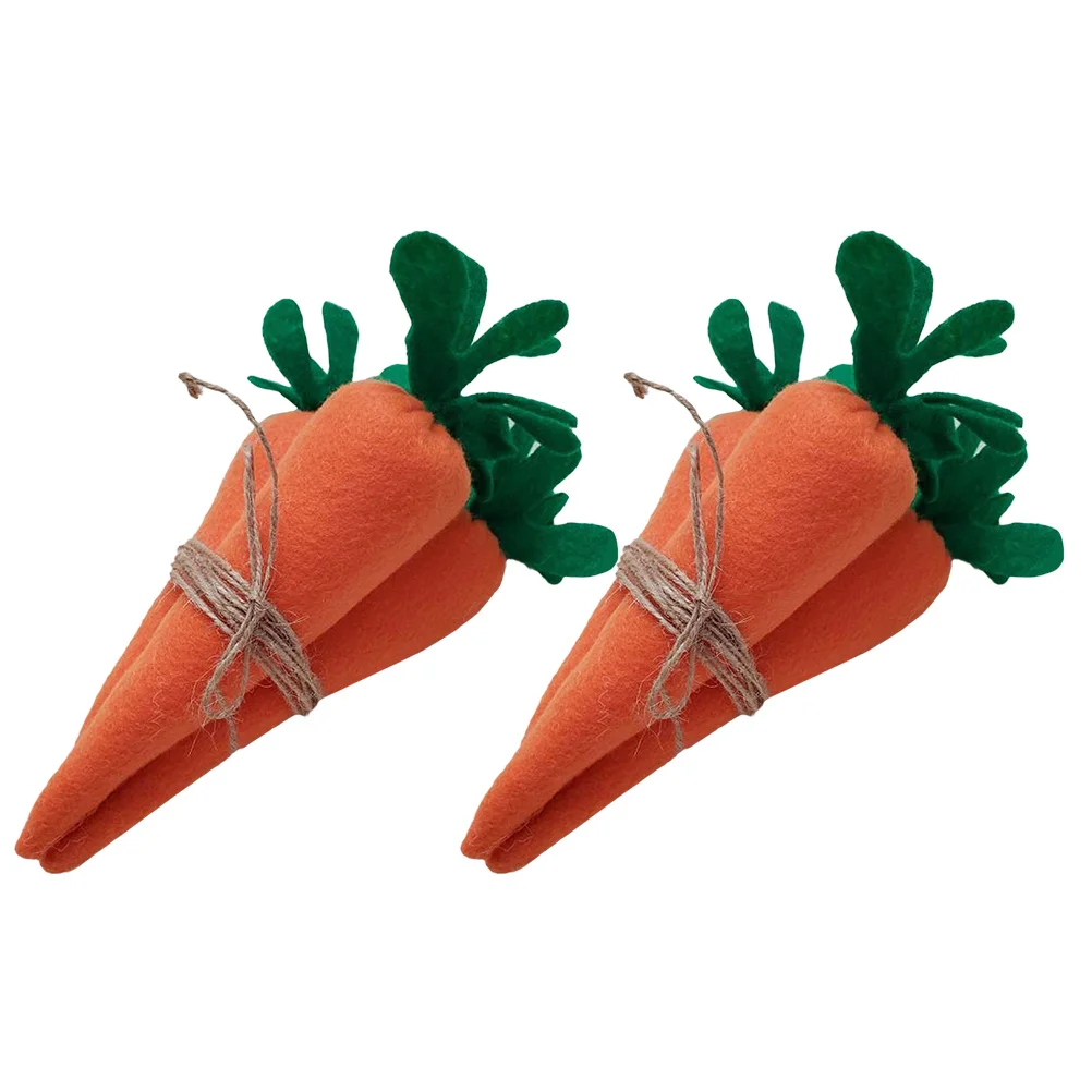 

6pcs Party Easter Ornament For Festival Home Decoration Desktop Easter Artificial Carrot Adornment Fake Carrot