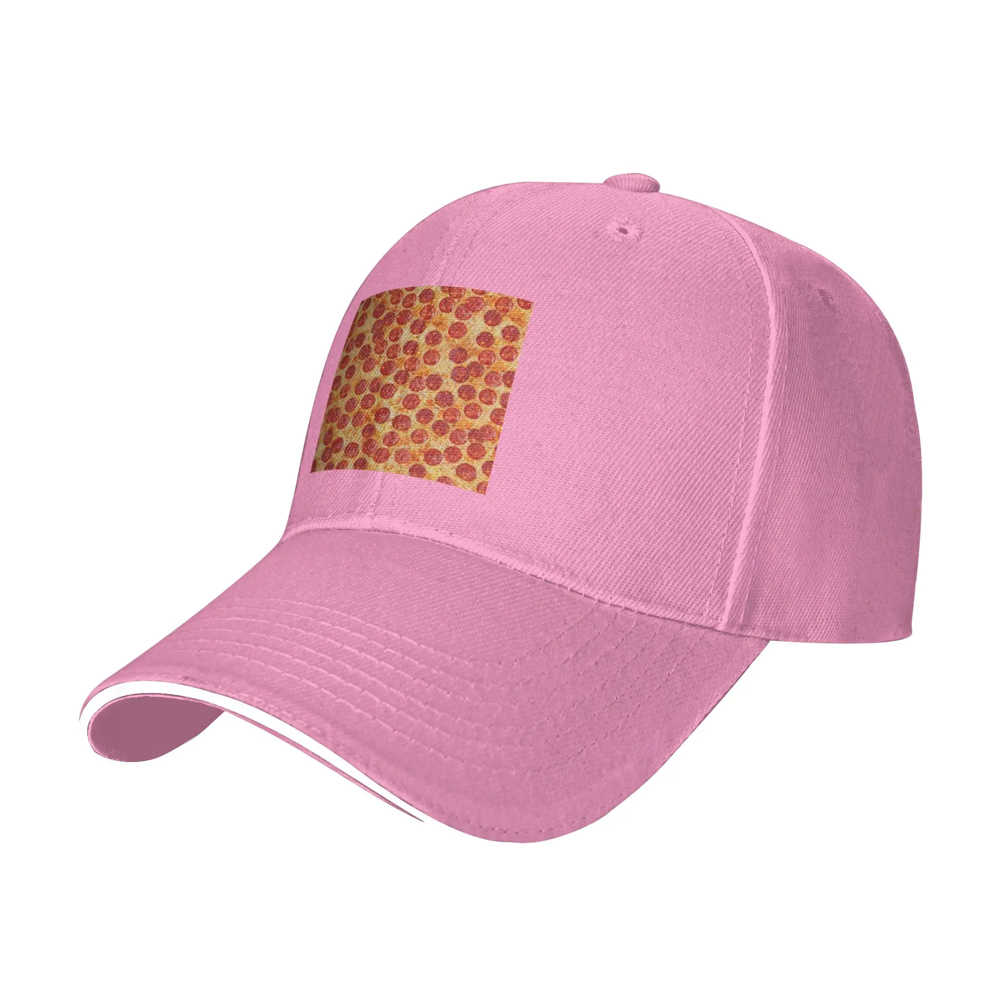 Realistic Pepperoni Pizza Pattern Cap Casual Baseball Caps Adjustable Hat Hip Hop Summer Unisex Baseball Hats Customizable