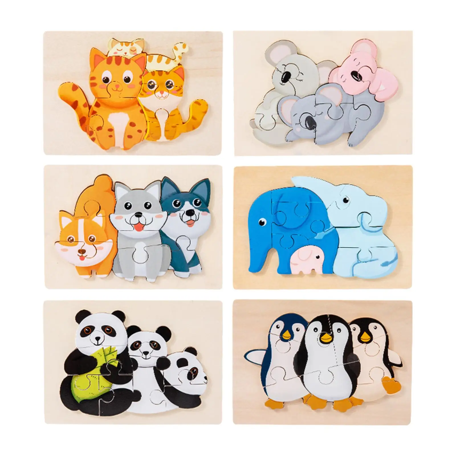 Animal Puzzles Educational Learning Toy for Children Preschool Girls