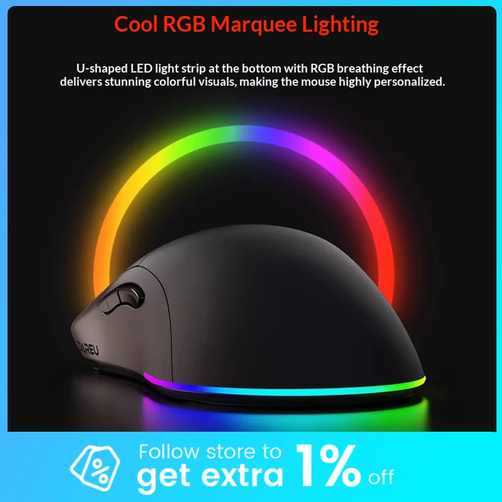 

Игровая мышь DAREU EM903, литиевая батарея 500 мАч, беспроводная мышь с разрешением 8000 точек на дюйм, сенсор P3104, RGB-подсветка для CSGO, аксессуары для ПК, подарки