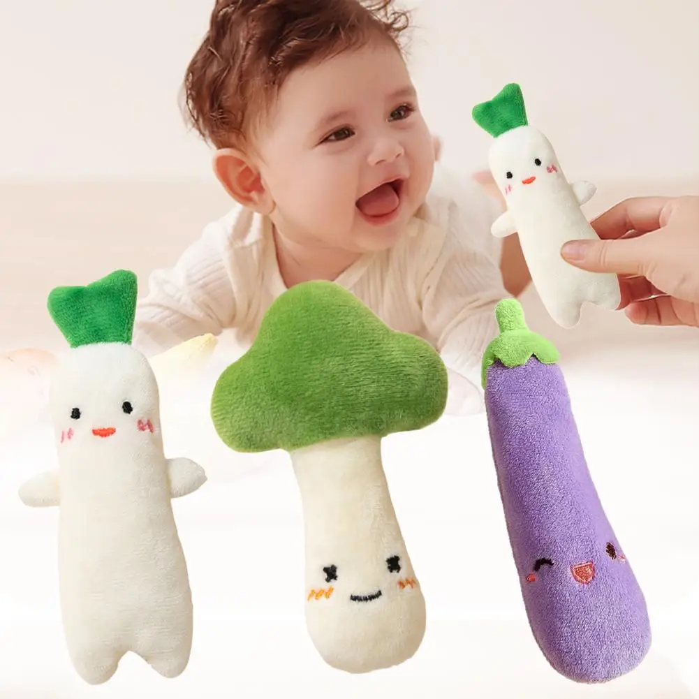 Cartoon Vegetables Design Toy Stuffed Plush Carrot Anti-startle Baby Comfort Hand-held Toy Cute Sleep Soothers Toy