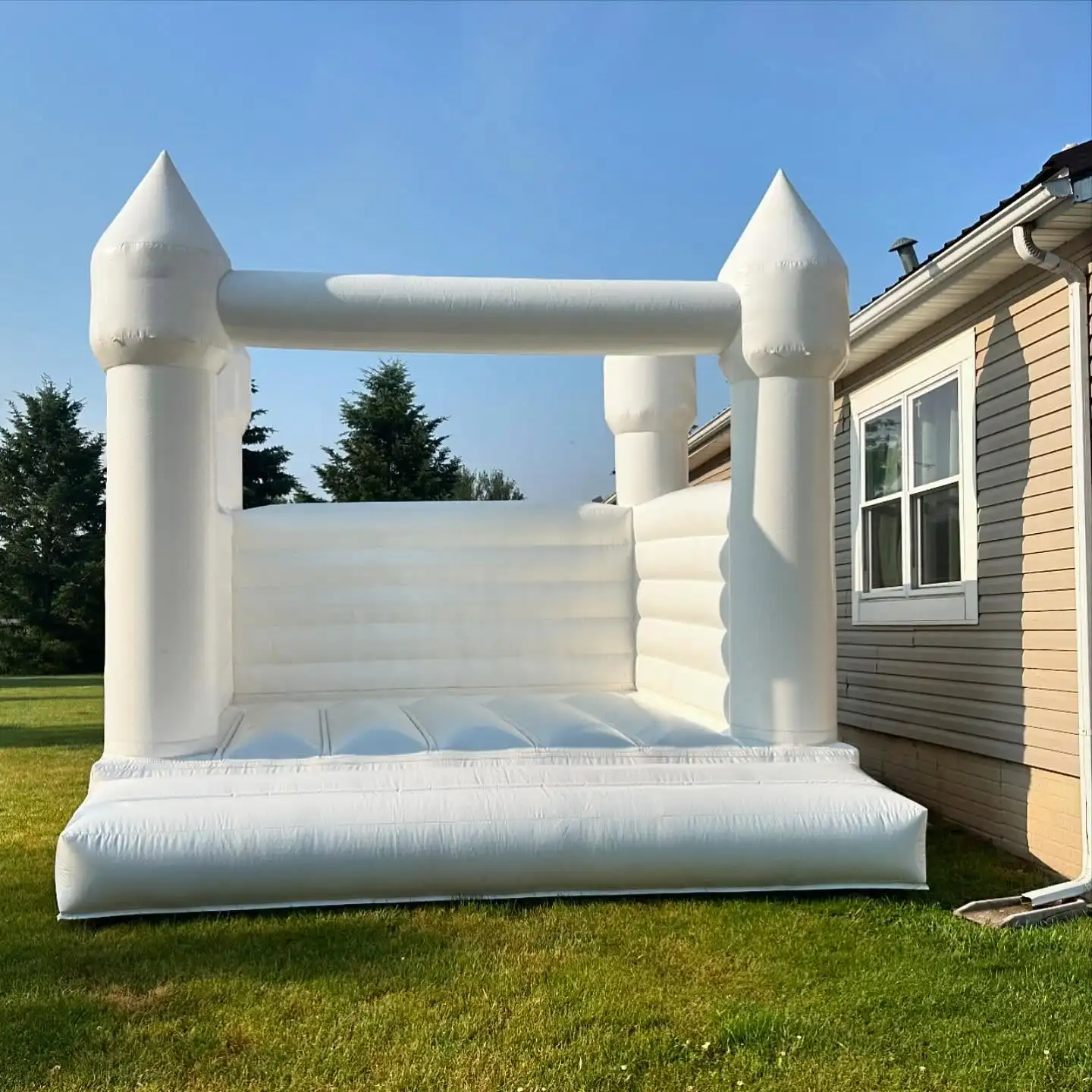 US Stock Inflatable White Bounce House PVC Inflatable Bouncy Castle/Moon Bounce House/Customization Party Wedding Bouncer Jumper