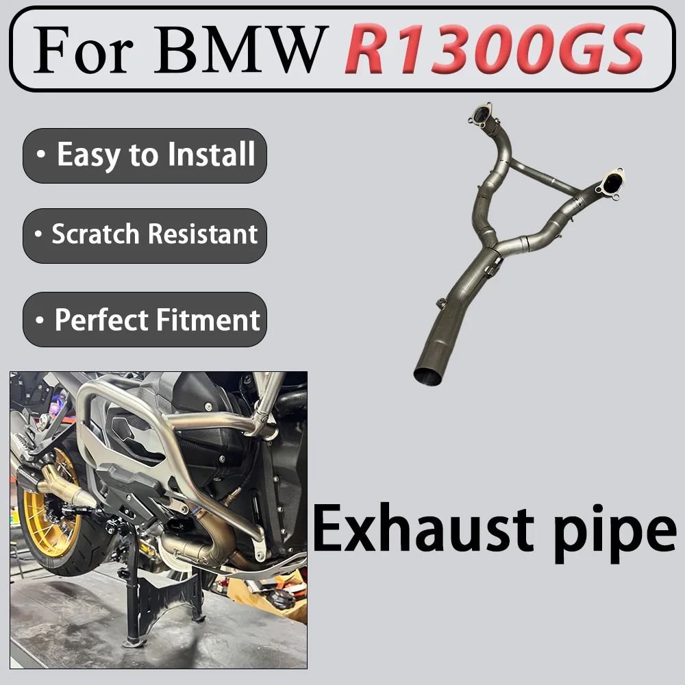For BMW R1300GS FST Titanium Alloy Front Mid-Pipe Exhaust Assembly Straight-Through Precision Alignment Installation Kit