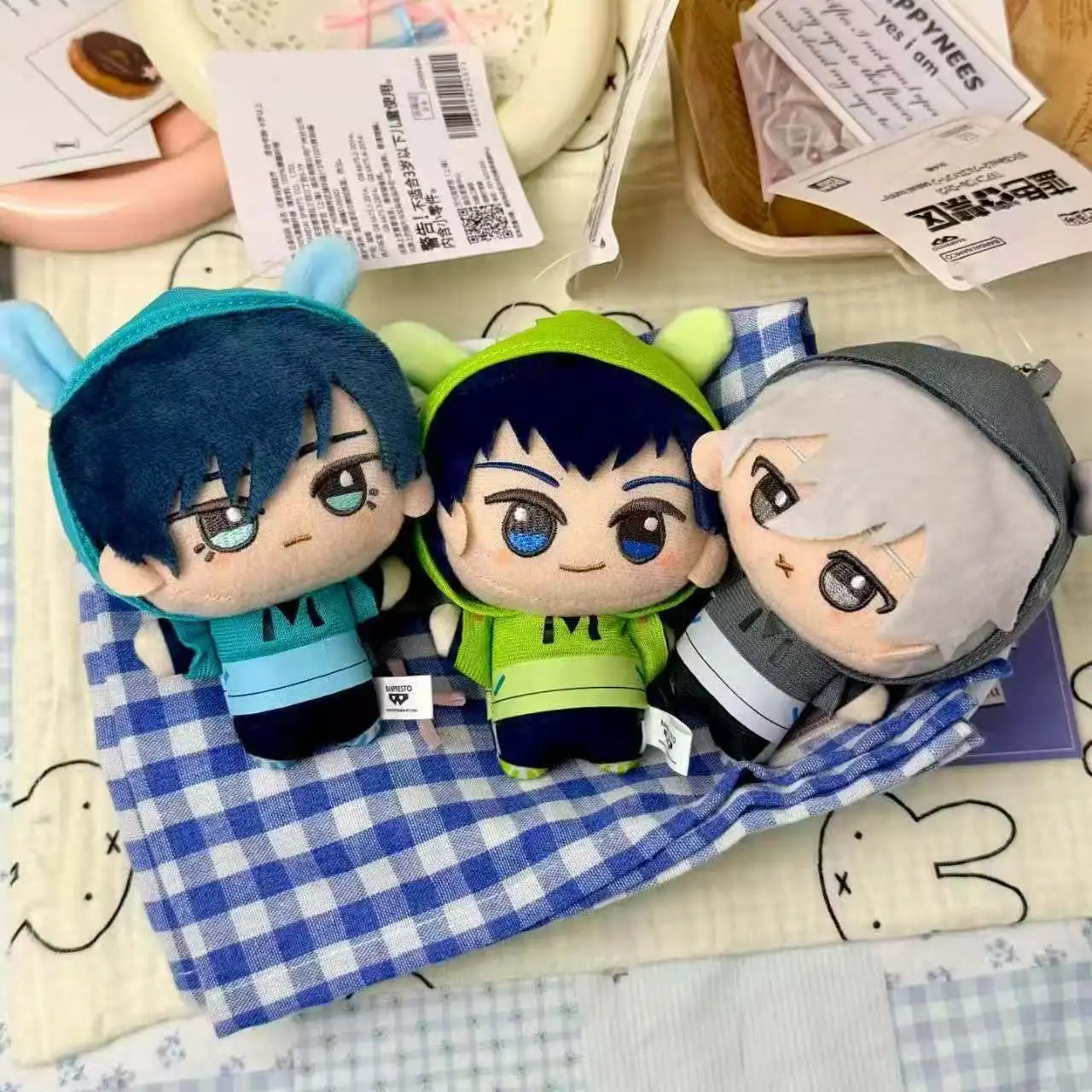 Blue Lock Anime Casual Bunny Costume Series Plush Keychain Cute Yoichi Isagi Kawaii Rin Itoshi Nagi Seishiro Pendant for GIft
