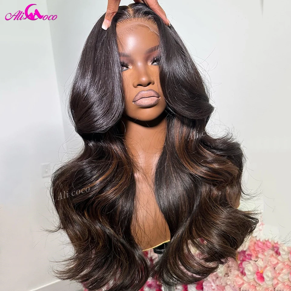 Ombre Lace Front Wig Human Hair Brown Colored Omber Lace Frontal Wigs Human Hair Body Wave 13x4 Front Wig 200 Density For Women