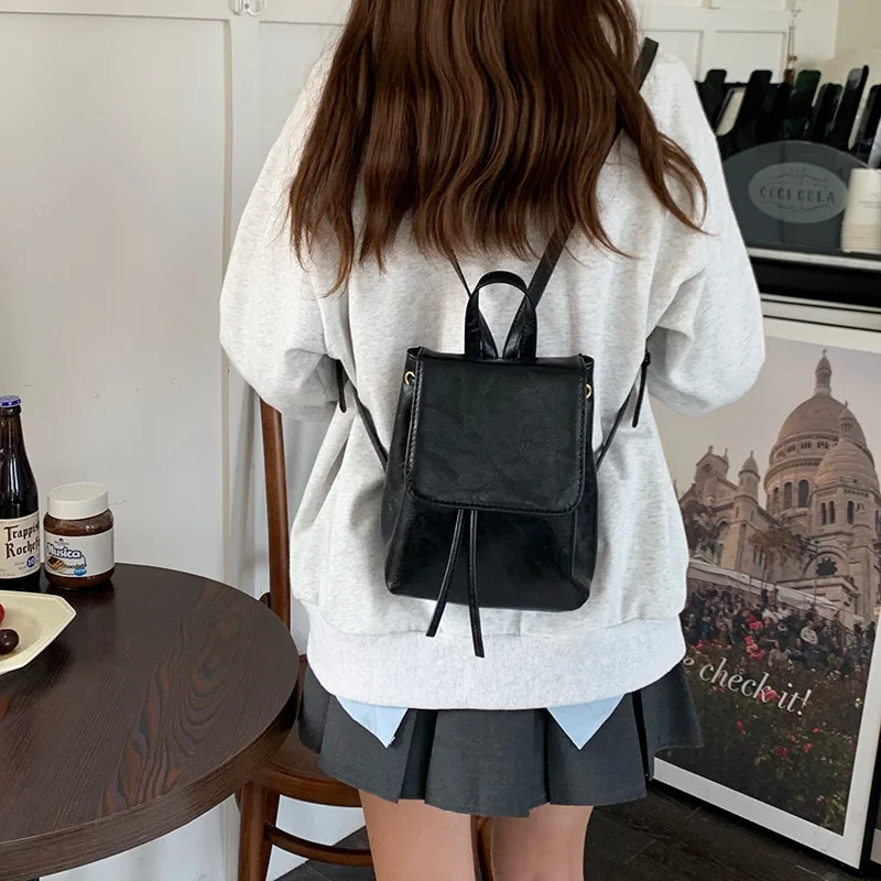 Women Backpack Cross body Shoulder Bag PU Leather Girls School Female Natural Skin Book Laptop Rucksack Messenger Bags