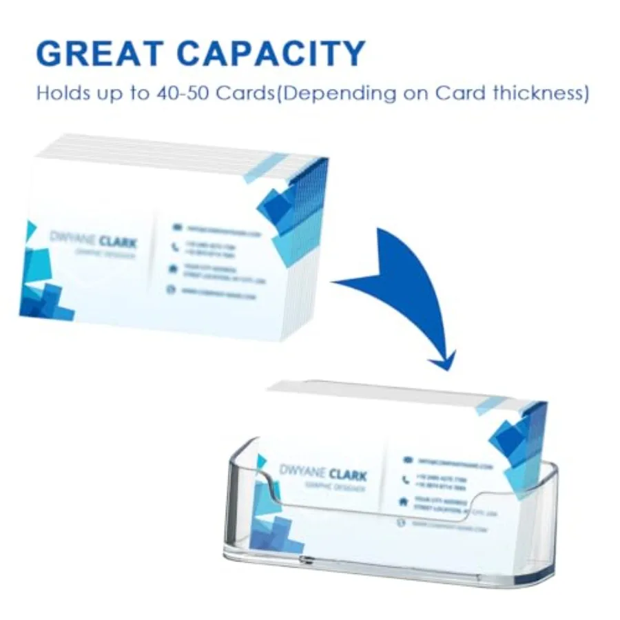 20 عبوة من حامل بطاقات العمل الأكريليك للمكتب من البلاستيك الشفاف، حامل بطاقة عرض الأعمال، حامل بطاقة العمل #3