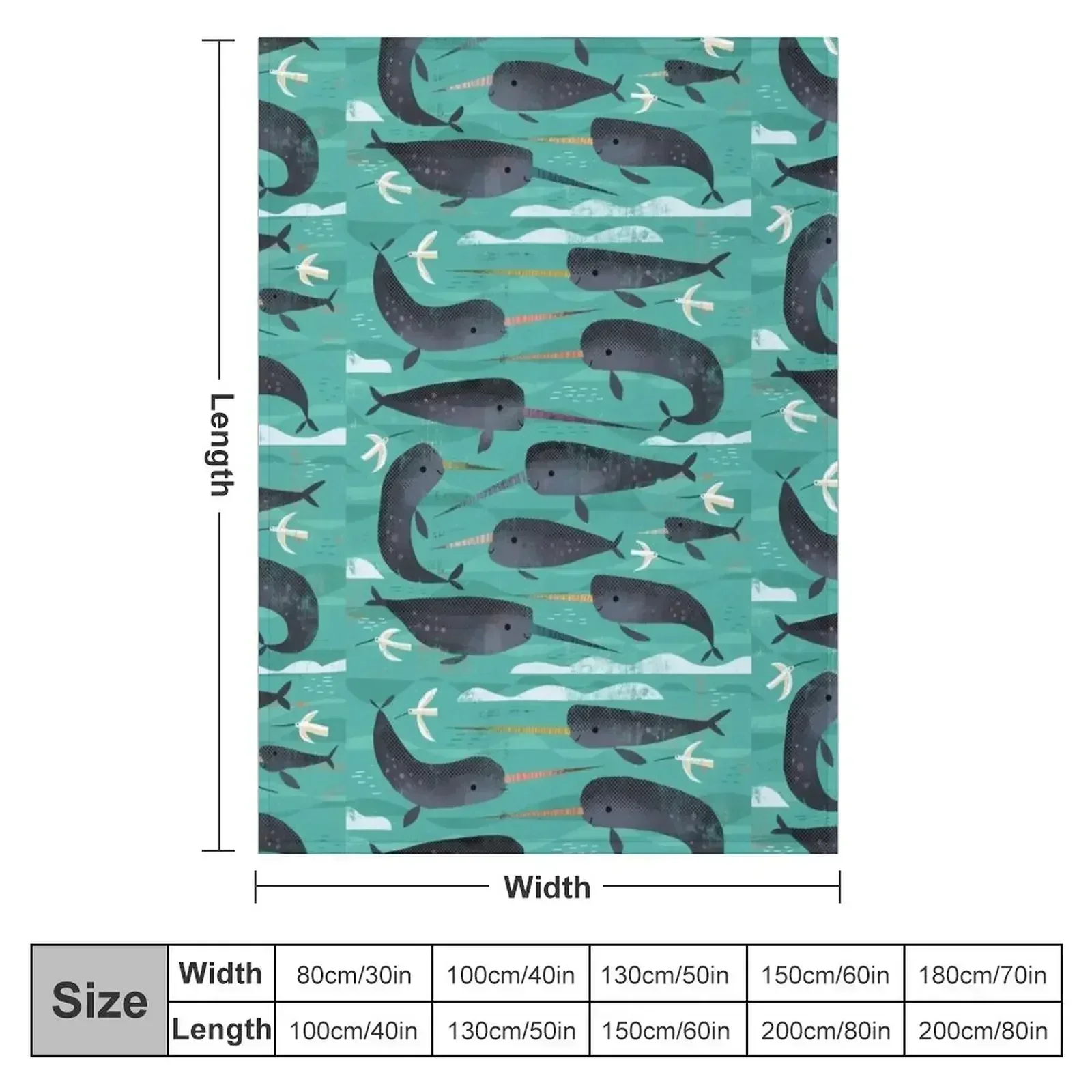 Narwhals and Narbirds Throw Blanket