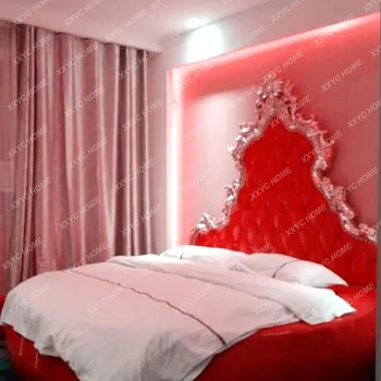 Light Luxury Hotel round Water Bed European Boutique Bed & Breakfast Furniture Electric Theme Hotel Luxury Quality Double Bed