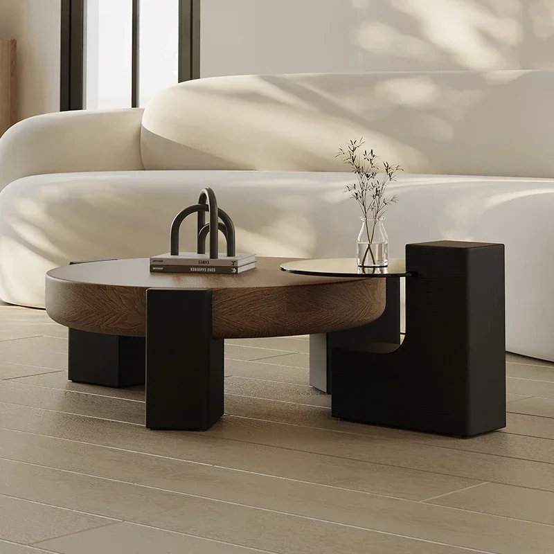 

Walnutwoodantiquestyle coffee table Italian minimalist light luxury small apartment modern minimalist tea table high-end feeling