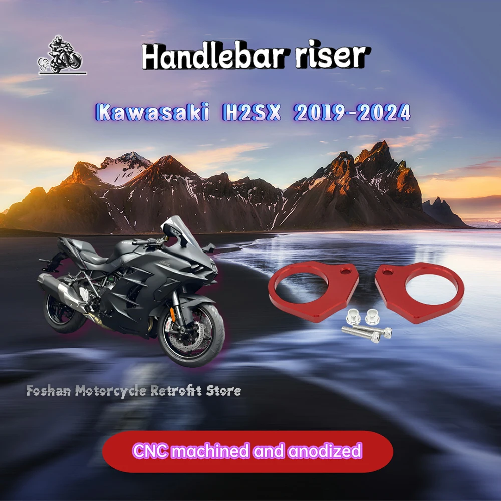 

For Kawasaki H2SX 2019 2020 2021 2022 2023 2024 handlebar risers Motorcycle Modifications Accessories H2 SX Handlebar risers