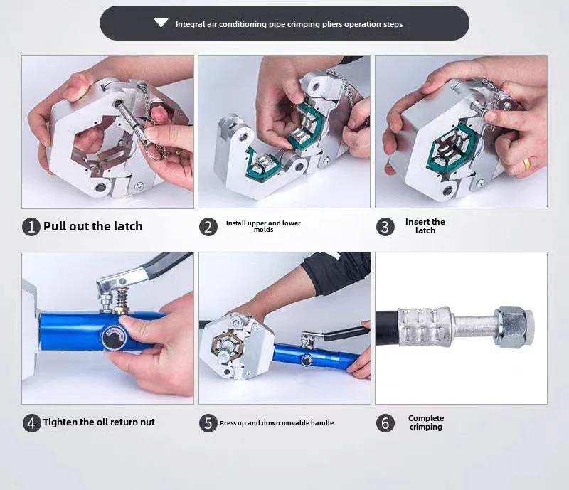 Портативный ручной инструмент для обжима гидравлических шлангов FS-7842 Плоскогубцы для кондиционирования воздуха для использования в автомобиле Простая установка