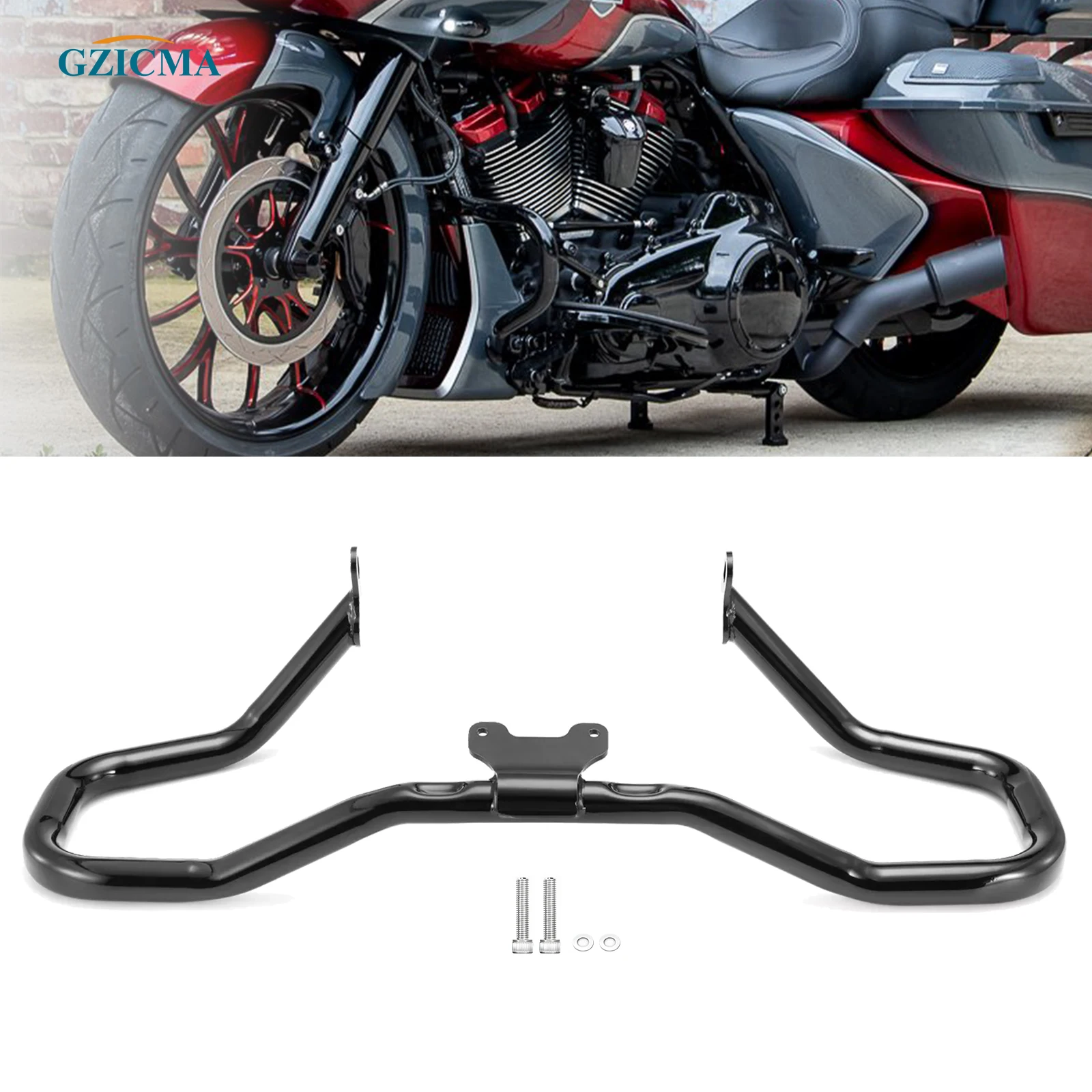 GZICMA Chopped Engine Guard Highway Crash Bar 1.25