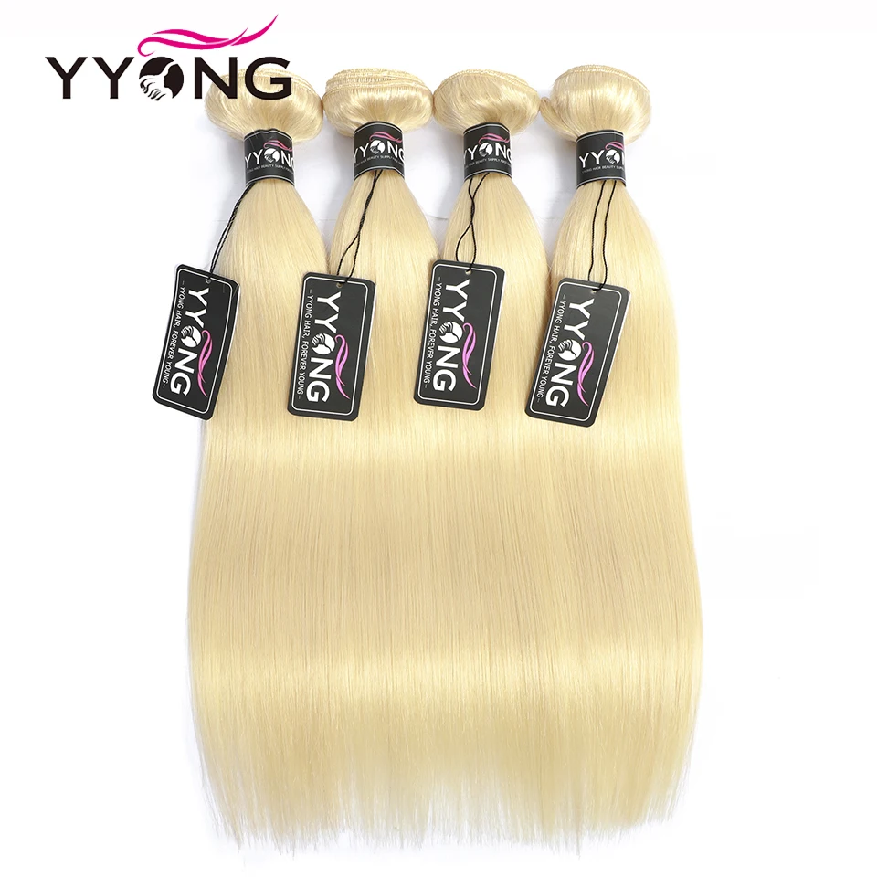 Yyong Braziliaanse Striaght 613 Blonde Bundels 1/3/4 Bundels Honing Blond Menselijk Haar Weave Remy Blond Menselijk Haar Bundels 10-30 Inch