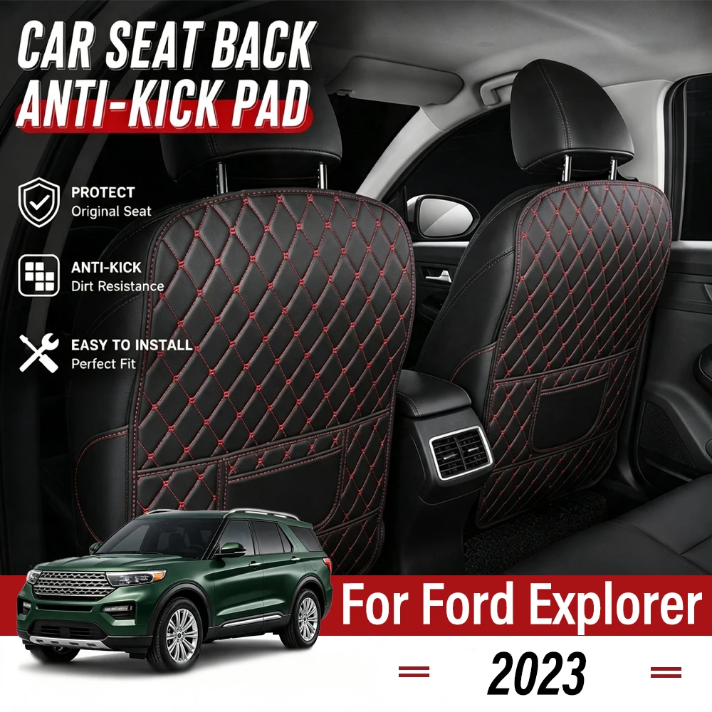 Easy Clean PU Anti Kick Mat Pads For Ford Explorer 2023 Dirt-Repellent, Two Color Choice, Quick Install Full Coverage