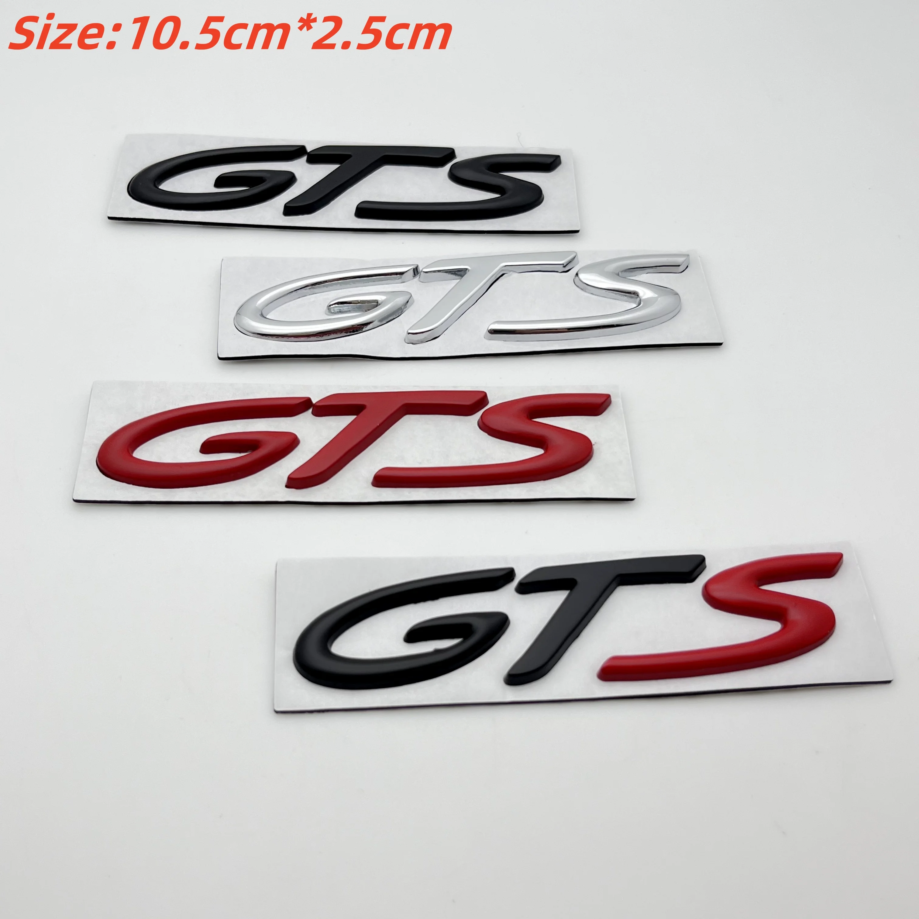 1pcs Metal GTS Letter Sticker Car Rear Emblem Fender Side Rear Tail Trunk Badge Sticker Styling Accessories For 911 718 928 901