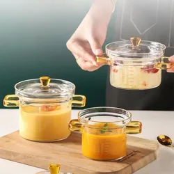 High Temperature Resistant Steamed Egg Soup Bowl Transparent Tableware with Scales Baby Food Supplement Glass Small Stew Cup