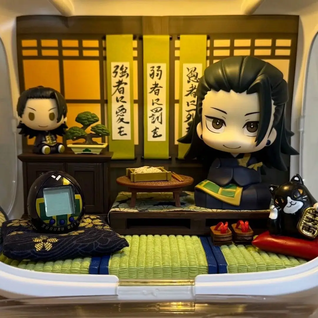 

Anime Jujutsu Kaisen Geto Suguru High School Satoru Gojo Look Up Sitting Cute Q Version Model Toy Gift Action Figure