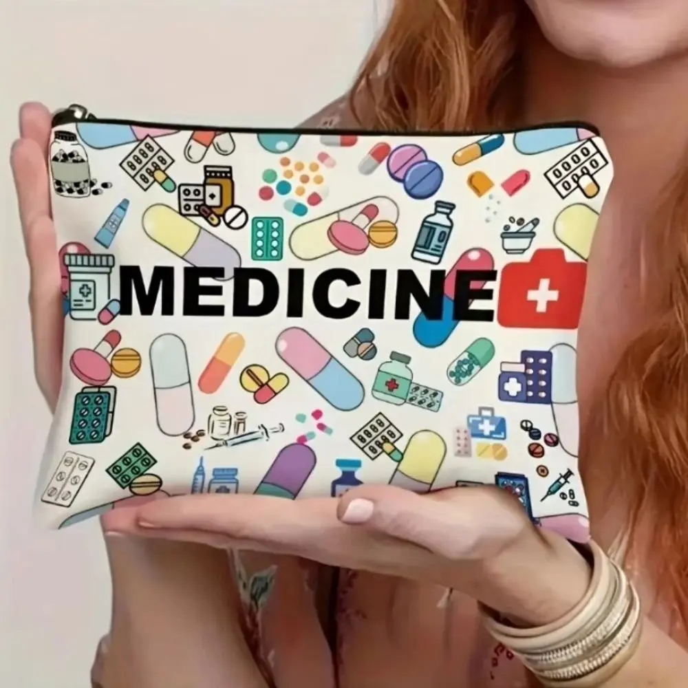 حقيبة مكياج ذات طابع طبي، حقيبة سفر لمستحضرات التجميل قابلة للطي، حقيبة تخزين، منظم المكياج، هدية لمحترفي الرعاية الصحية