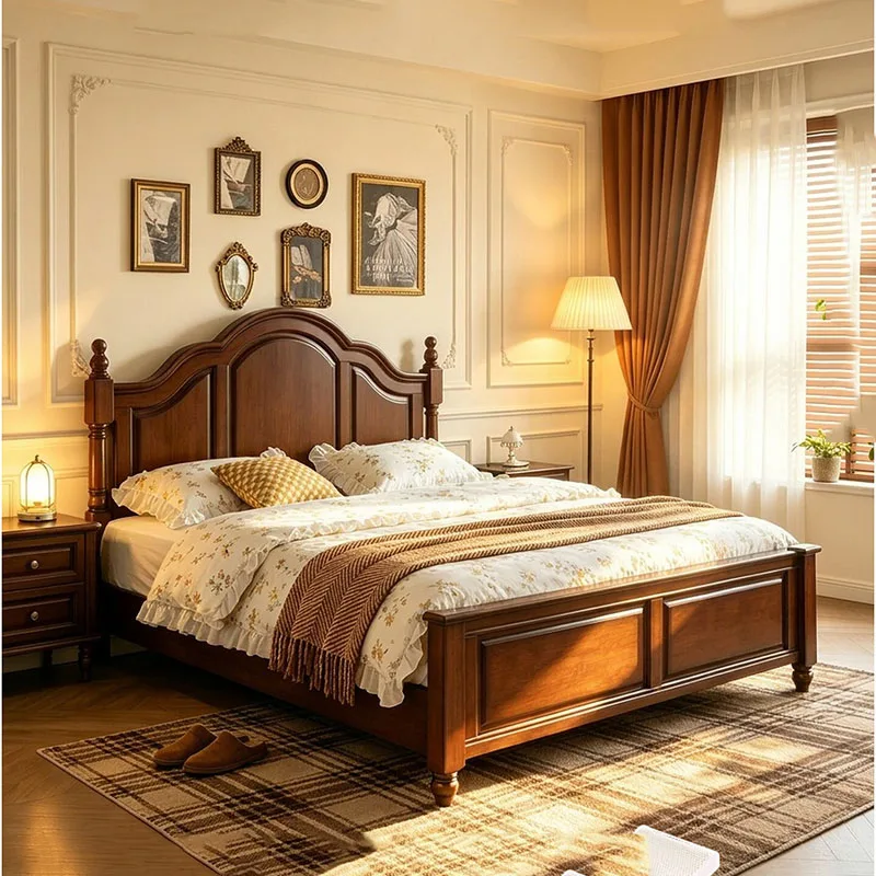 Wooden Design Bed Mobile Princess Double Bedroom Sleeping Girls Floor Modern Bed Children Letto Matrimoniale Hotel Furniture