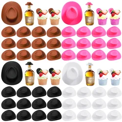 5/10/20/30/40/50pc Mini Cowboy Hat Plastic Cowgirl Cute Doll Hat Western Wedding Birthday Party Supplies Accessories Cake Topper