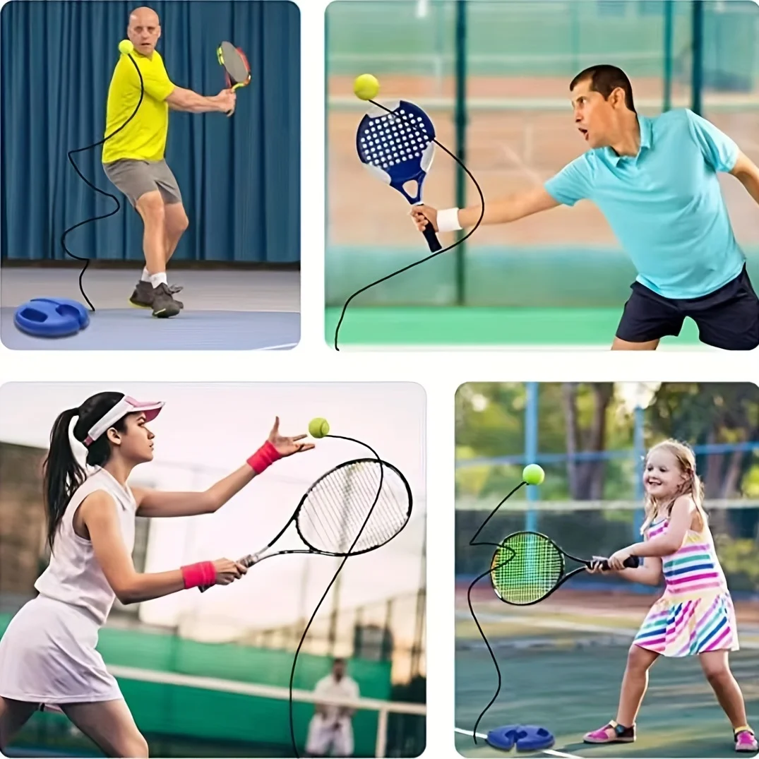 Improve Your Tennis Skills Anywhere With Rebound Balls And Elastic Rope Base - Perfect For Indoor And Outdoor Training