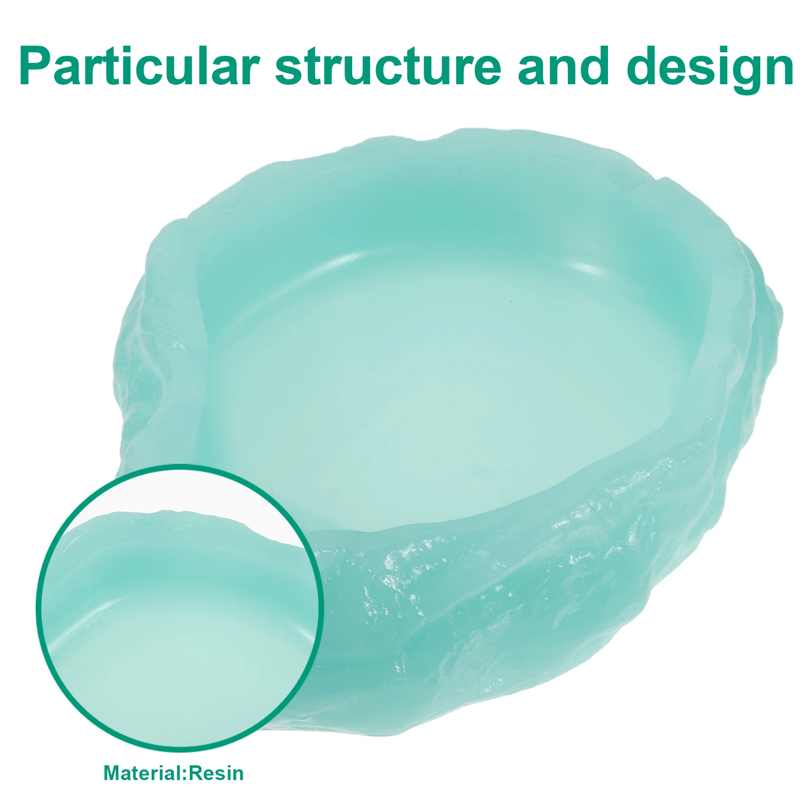 

Glow in Water Bowl Terrarium Feeding Bowl Luminous Tortoise Water Dish Feeding Dish Anti Slip Resin Material Pet Supplies