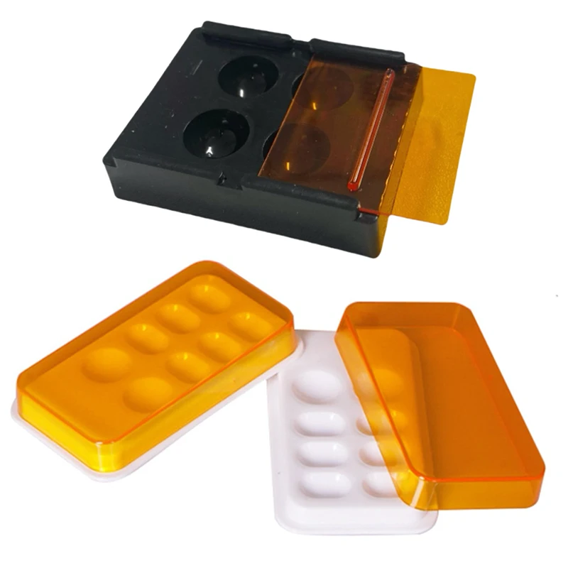 4/8Holes Dental Shading Light Box Composite Resin Mixing Well Light-proof Storage Hading Color Toning Case Dentist Material Tool